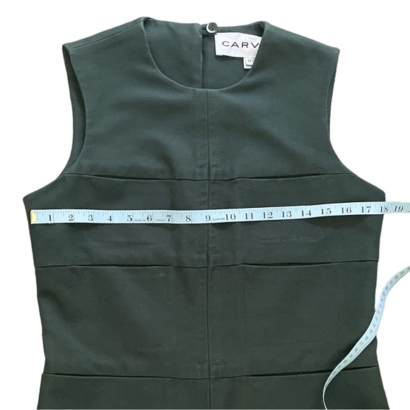 Carven Dexter Shift Dress dark green sleeveless cotton Sz: 40 Eur (US M / 12) - Picture 8 of 12